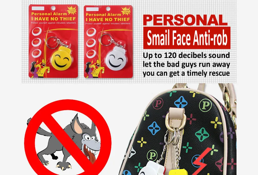 Personal Alarm smiling face DP-SDSF-Y 7