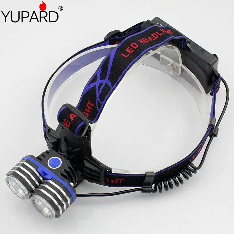 YUPARD налобный фонарь 2* XM-L T6 светодиодный 2000LM Наружное освещение головной свет поддержка подключения банка питания USB 3* AA 3* AAA 18650
