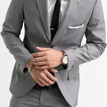 Индивидуальный серый свадебный смокинг костюм жениха лучший мужской наряд Slim Fit Мужские свадебные костюмы(куртка+ брюки) terno