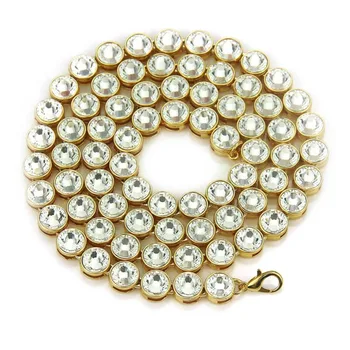 

Hip Hop Men Quavo Gold PT Iced Out Miami Cuban Big CZ Diamond Choker Chain Necklace 30" Z83