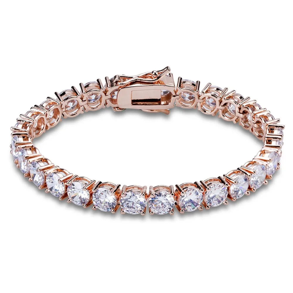 JINAO 3 мм AAA+ кубический цирконий Теннисный ICED OUT браслет хип хоп Jewelry1 ряд золотые циркониевые бусины браслет для подарков