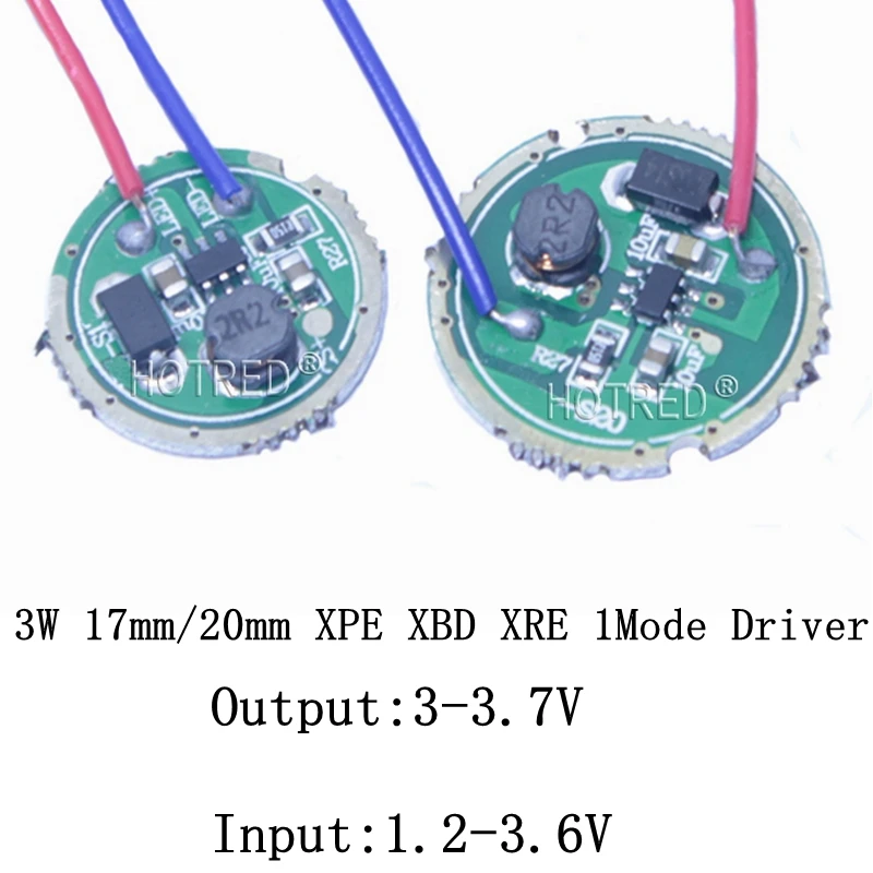 3 Вт светодиодный драйвер 17 мм/20 мм DC3.7V 1 Режим 5 Режим светодиодный драйвер фонарика для CREE XRE-Q5/XPE XP-E/XBD XB-D все виды 3 Вт светодиодный светильник