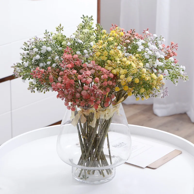 

Klonca Fresh Natural PE Plastic 35cm 3pcs/lot Artificial Flower Gypsophila Fake Flower for Party Home Decoration