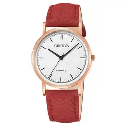 2018 новые и горячие мужские модные женские часы Женева искусственная кожа аналоговые кварцевые наручные Watch11.14