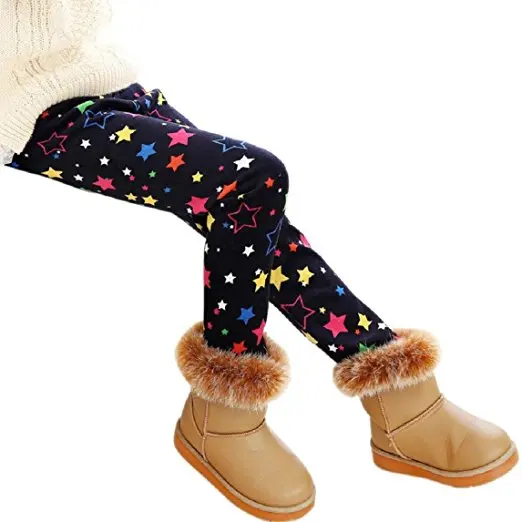 

ABWE Girls Pencil Pants Thick Warm Elastic Waist Legging Black