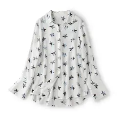 KENVY/брендовая модная Женская Роскошная Весенняя элегантная Свободная рубашка с длинными рукавами и принтом звезды