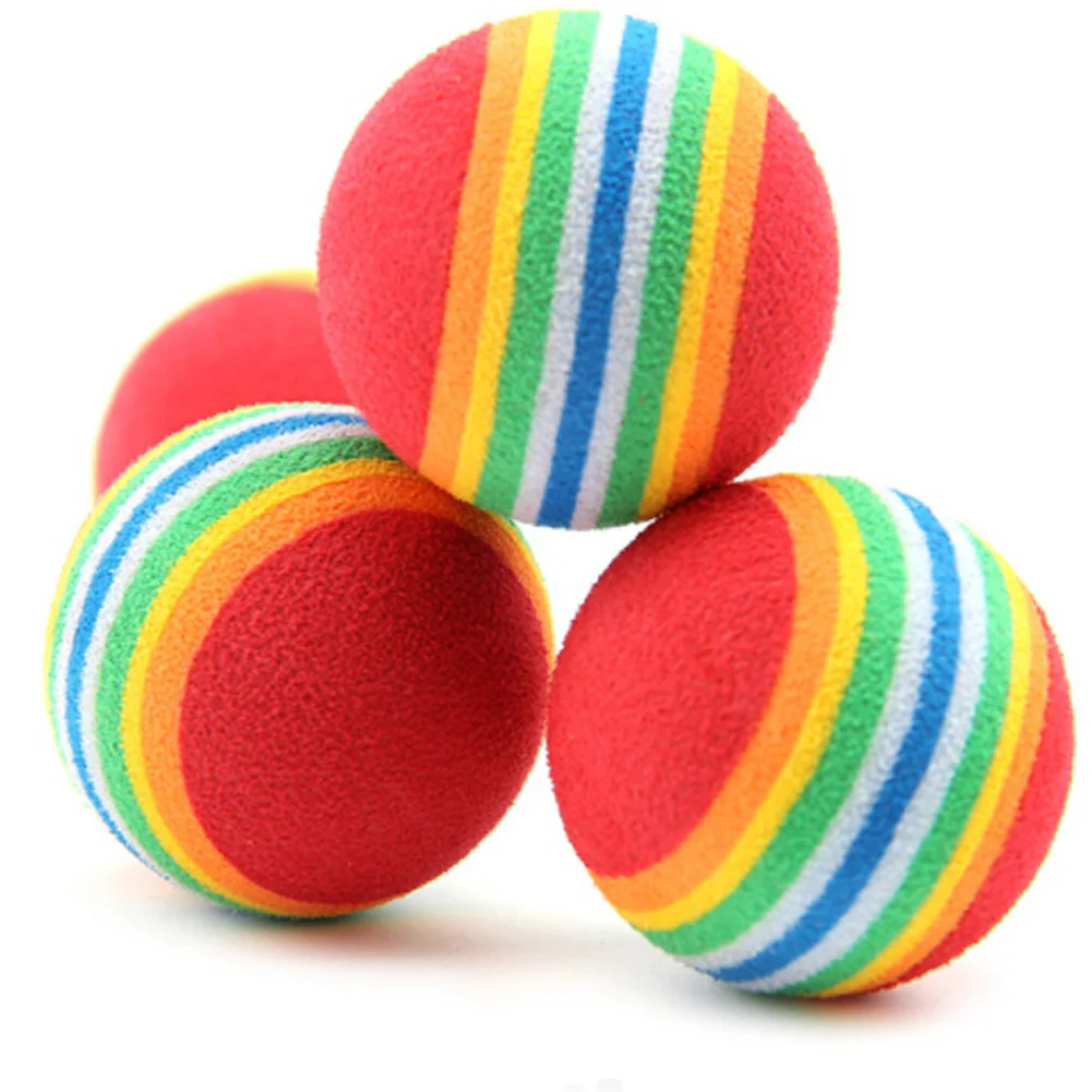 

1Pc Colorful Pet Cat Kitten Soft Foam Rainbow Play Balls Activity Toys Funny EVA Balls