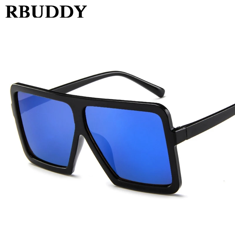 RBUDDY модные негабаритные дамские зеркальные солнцезащитные очки es летние Роскошные брендовые Дизайнерские Большие солнечные стекла Rave фестиваль для мужчин и женщин Shades2018