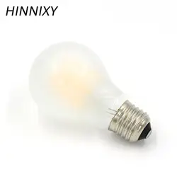 Hinnixy светодиодный ламп накаливания матовый E27 Стекло светодиодный Эдисон настенный светильник с регулируемой яркостью, IC драйвер A60 E27 4/6/8
