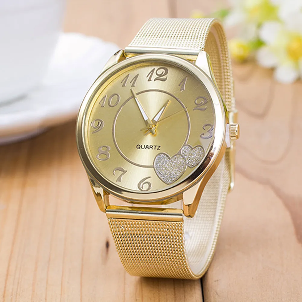 Women Ladies Watch Gold Mesh Band Wristwatchin Women's Watches from