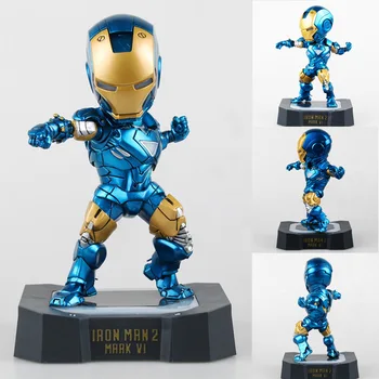 

Marvel Egg Attack Iron Man Mark VI Blue Iron Man Brinquedos PVC Action Figure Juguetes Collectible Toy with LED Light 7" 18CM