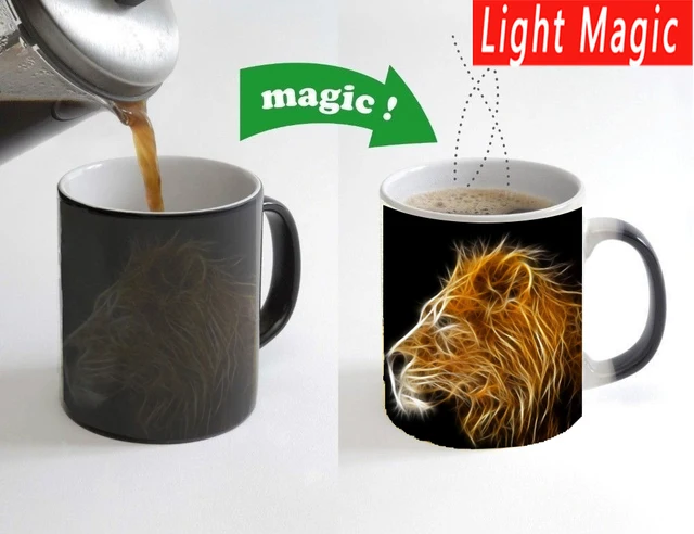 $US $10.68 Lion Coffee Mugs Cup 11oz Changing Color Mugs Heat Sensitive Tea Cup Coffee Mug Gift Mug Drop Shipp