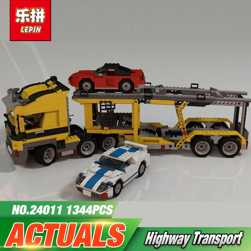 

Lepin 24011 1344Pcs Technic Series The Three in One Highway Transport Set Educational Building Blocks Brick Toys Model Gift 6753