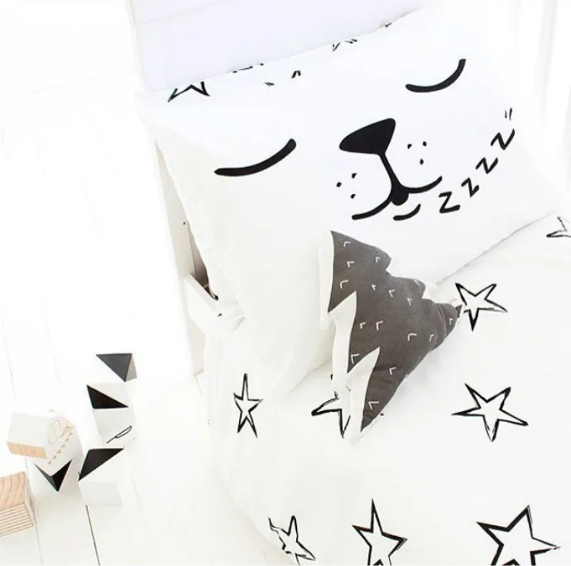 

45*70CM Pillow case Baby black&white cotton pillow covers kids boys girls bed cushions cover decorative pillowcase Home Textile