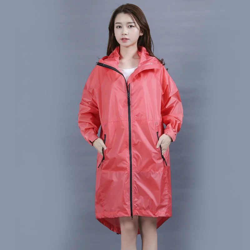 

Long Thin Raincoat Women Men Windbreaker Jackets Cloak Waterproof Tour Hood Backpack Rain Coat Ponchos Female Rain Gear 60YY137