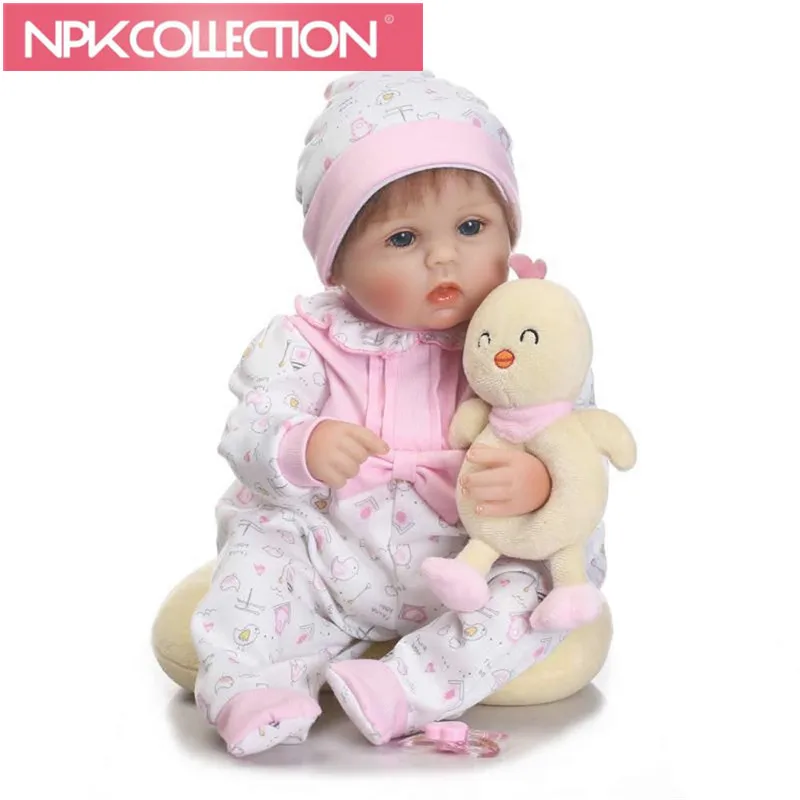 

43 cm Realistic Soft Silicone Reborn Dolls 17 inch Looks Truly Baby Cartoon Lovely Newborn Baby Toys Kids Birthday Gift N184-5