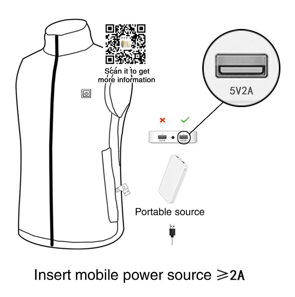 Теплый жилет Зимняя электрическая Термоодежда USB инфракрасный обогреватель жилет открытый