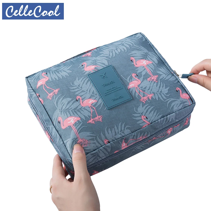Косметичка CelleCool Flamingos дорожная сумка для косметики прозрачный чехол на молнии