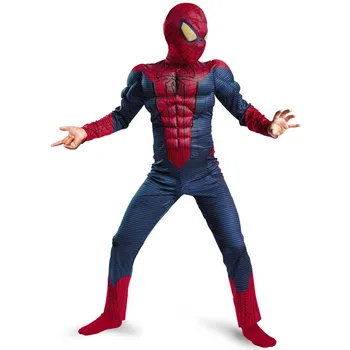 

Children Boy Amazing Spiderman Cosplay Costume Classic Muscle Marvel Fantasy Superhero Halloween Carnival Party Costume