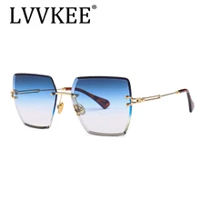 Новинка, квадратные женские солнцезащитные очки без оправы с бабочкой, Женская металлическая оправа, негабаритные солнцезащитные очки для девочек, UV400, zonnebril dames 18600