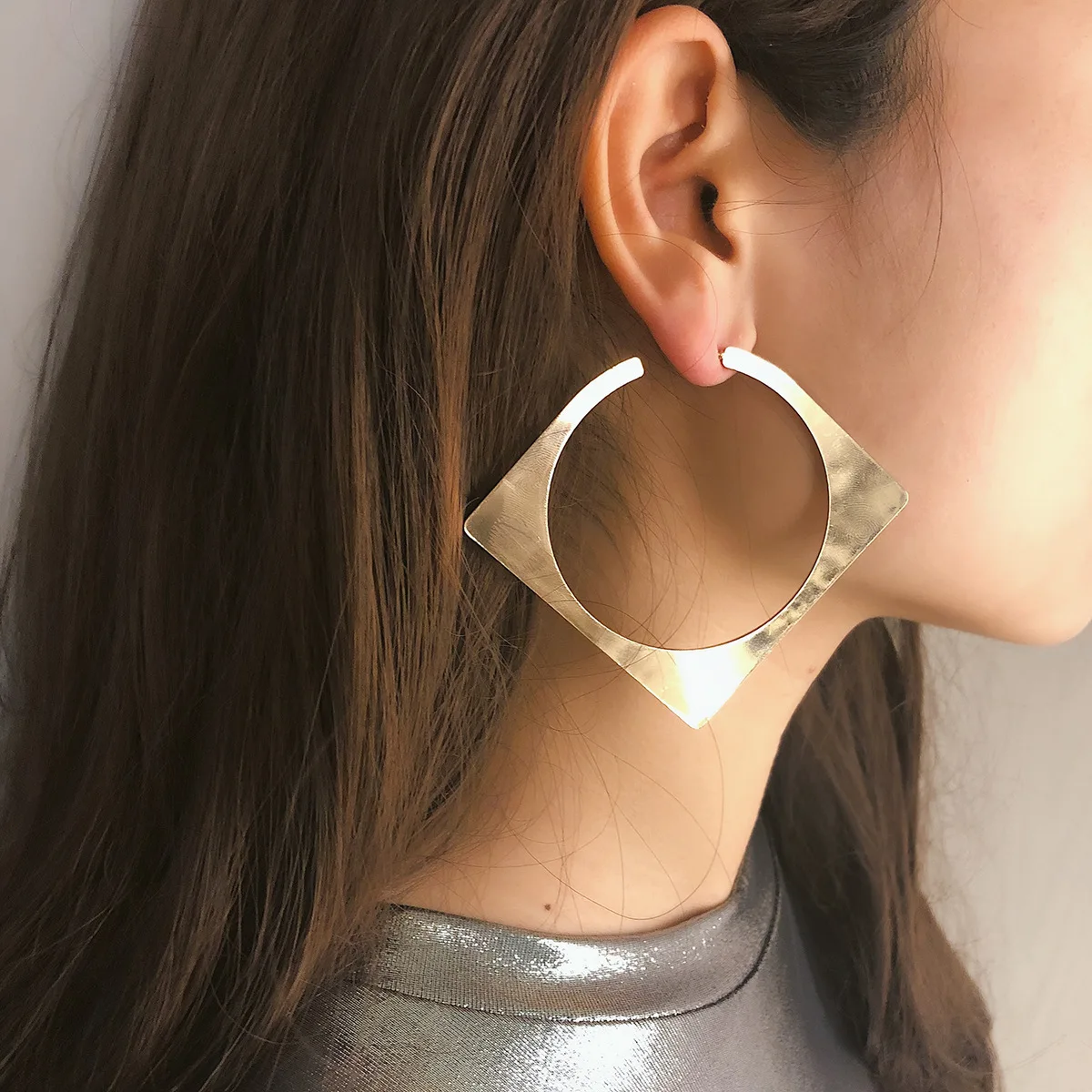 

Big Earrings Irregular Metal Square Fashion Earrings For Women Exaggerated Personality Earring Punk Style Women Party Gifts
