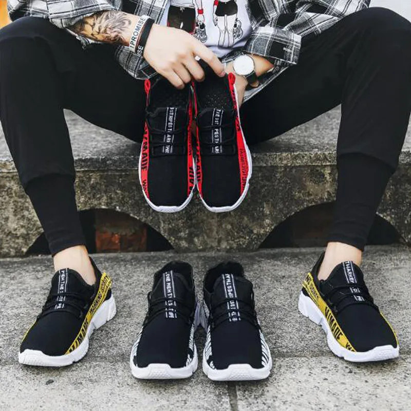 2019 New Spring And Autumn Men Sports Shoes College Style Wild Casual Breathable Men's Shoes Letter Decoration Walking Shoes