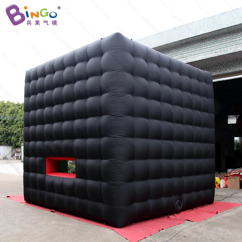  4x4 meters Inflatable cube tent for events black trade show tent inflatable photo booth- toy tent