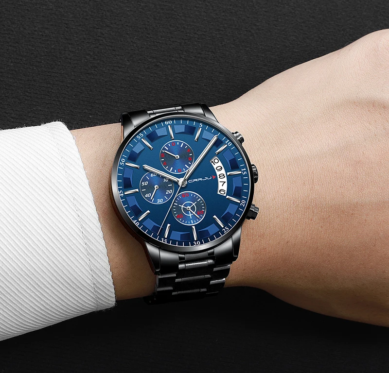 Relogio Masculino 2019 Mens Watches Top Brand Luxury Crrju New Fashion Business Chronograph Black Male Wristwatch Men Watch 2019 (14)