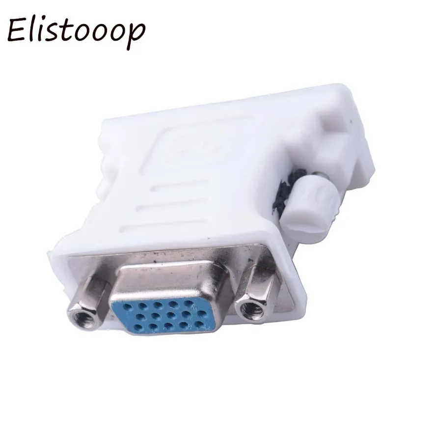 Elistooop DVI-I 24+ 5 Pin DVI штекер VGA Женский видео конвертер адаптер для ПК ноутбука HDTV lcd DVD компьютерный проектор