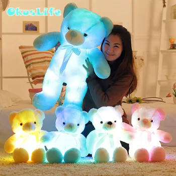 

Party Luminous Doll 30/50/80cm Creative LED Flash Teddy Bear Stuffed Animal Plush Toy Colorful Glowing Teddy Bear Birthday Gift
