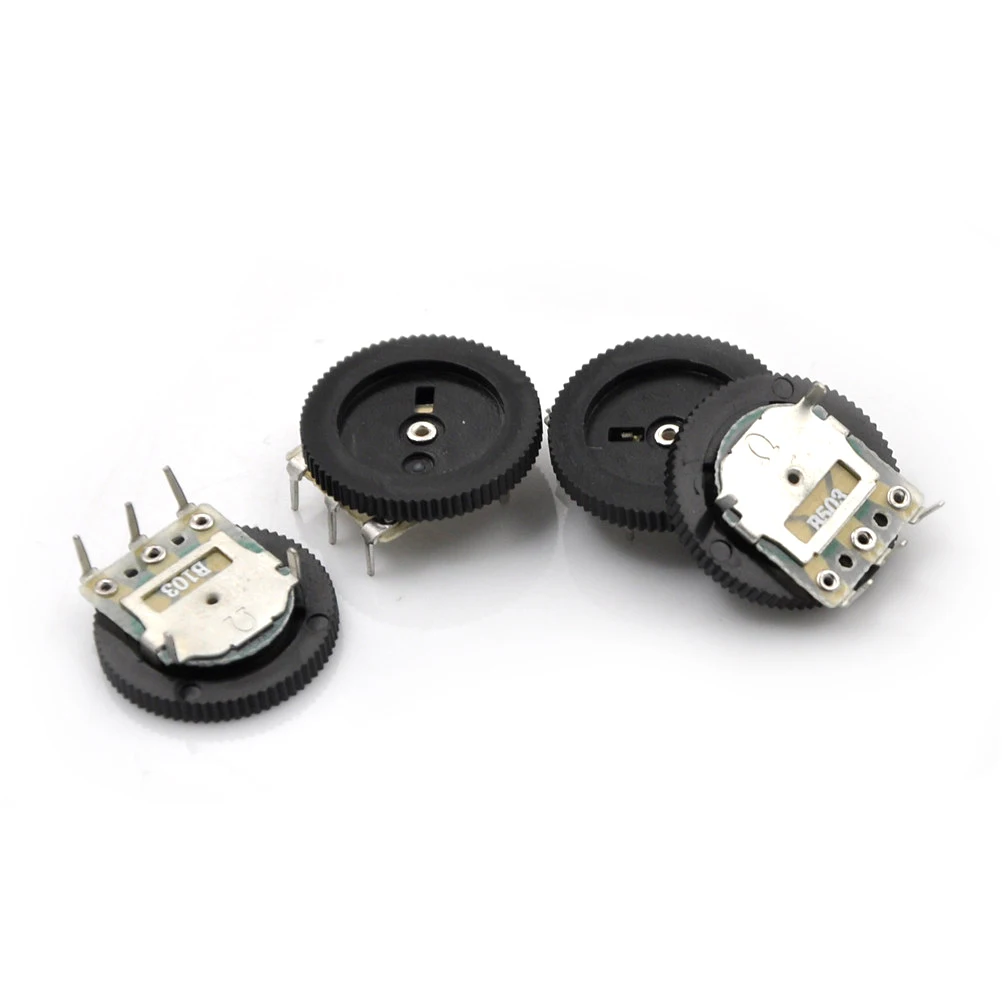 10Pcs/lot 16*2mm Dual Linear B503 1K 50K Dial Potentiometer Gear Wheel