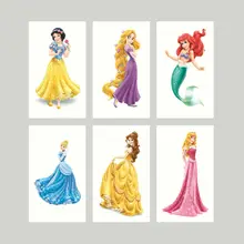 100pcs 3*5cm Disny Princess Snowwhite Cinderella Waterproof Temporary Tattoos Body Sticker For Party Supplies Decors Favor