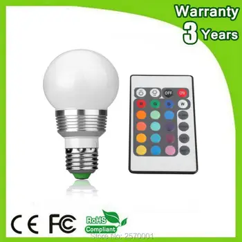 

(50PCS/Lot) Epistar Chip 3 Years Warranty CE RoHS 5W LED Bulb RGB Remote Color Change Spotlight Spot Light