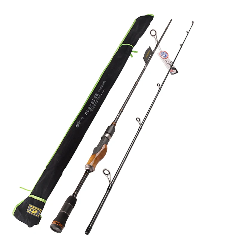 2 Secs Wood Handle Spinning Fishing Rod 1.98m 2.1m 2.4m PowerML/M/MH