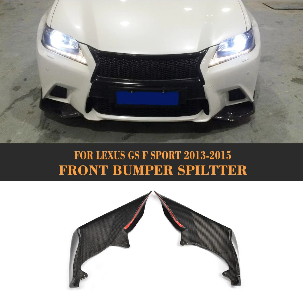 

Front Bumper Splitters for Lexus GS F Sport Sedan 4 Door Only 13-15 GS350 Carbon Fiber Flaps Apron Lip Spoiler