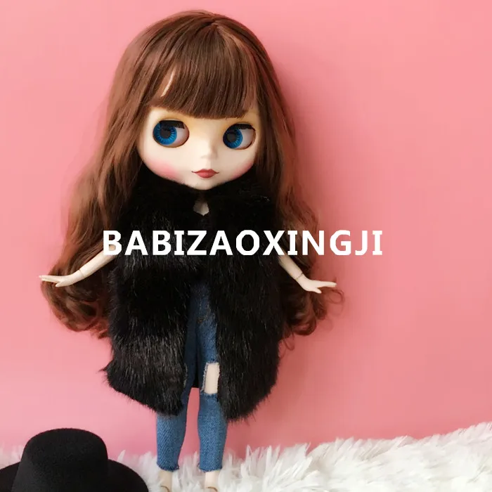 1/6 bjd blyth кукольная одежда Pullip аксессуары модный жилет из искусственного меха для blyth кукольная одежда 30 см Кукольный Аксессуар для Барби