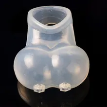 Super Soft Silicone Squeeze Cock Enhancer Chastity Cage Scrotum Pouch Adult Sex Product Time Delay Penis