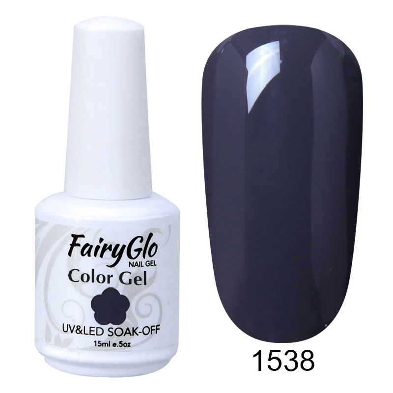 FairyGlo, 15 мл, чистый цвет, УФ-светодиодный гель для ногтей, долговечный Гель-лак для ногтей, лак для ногтей, тиснение, лак для ногтей, Гибридный Гель-лак - Цвет: G1538