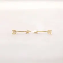 «Brincos de haste de flecha pequena para mulheres, brincos minúsculos de flecha e001