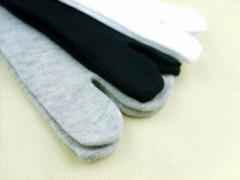 3 Pairs New Unisex Cotton Ninja Socks Japanese Style Kimono Flip Flop Slipper Sandal Split 2 Toe Tabi Foot Finger for Men Women (3)