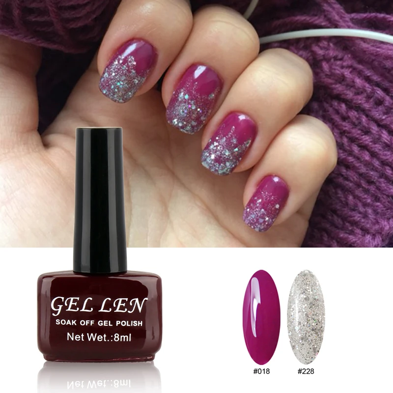 Gellen Gel Polish Glitter Color and Pur Color UV Gel Hot Sale Nail Gel