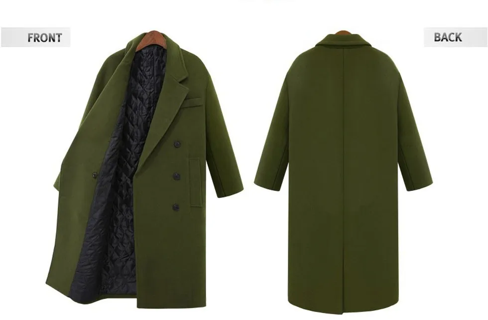 Женское длинное Свободное пальто-кокон из смесовой шерсти, коллекция года, модная утепленная женская верхняя одежда с хлопковой подкладкой, Элегантная куртка для девочек, размеры s, m, l, xl
