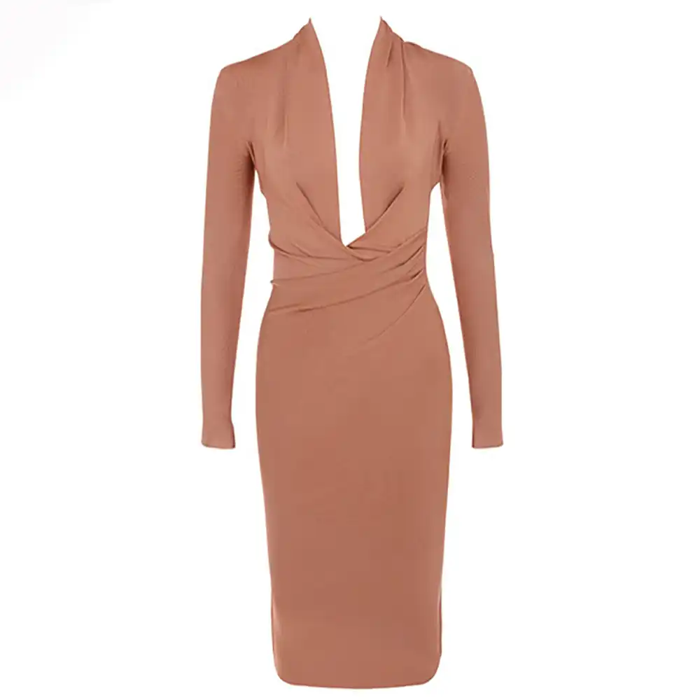 light brown bodycon dress