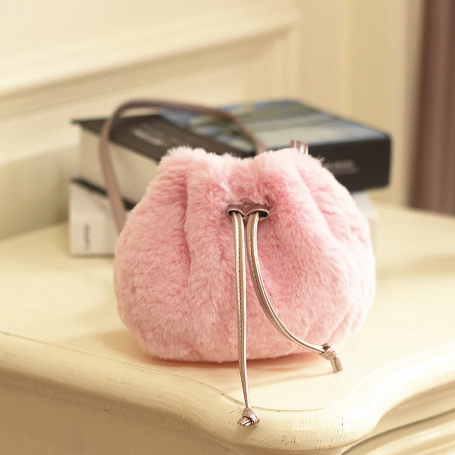 

Children Mini Bucket Bag Autumn Winter Faux Fur Kids Crossbody Shoulder Bags for Baby Girls Messenger Bag Toddle Wallet Handbags