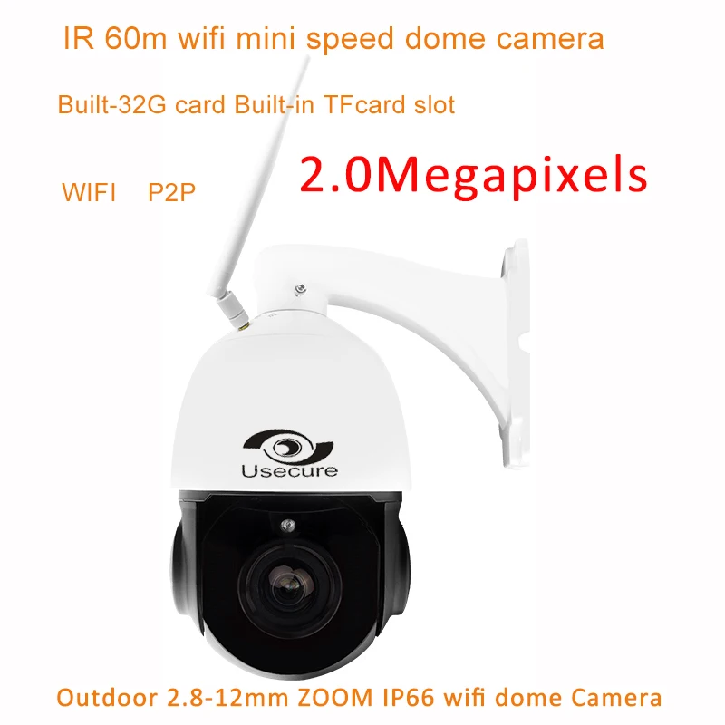 Free Ship Mini WIFI IP Camera Outdoor 4X Zoom 2 0MP HD Network CCTV Speed Dome
