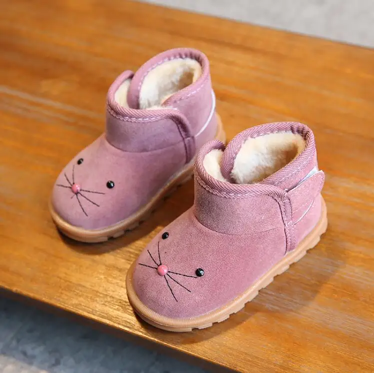 MHYONS/2019 зимние новые детские Мультяшные сапоги зимние сапоги для маленьких девочек мальчиков туфли из хлопка с плюшевой подкладкой обувь