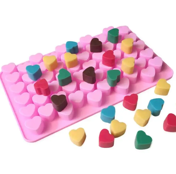 

Silicone Heart Shape Chocolate Mold Gummy Candy Maker Ice Tray Jelly Moulds Kitchen Dessert cake bakeware baking tool pink