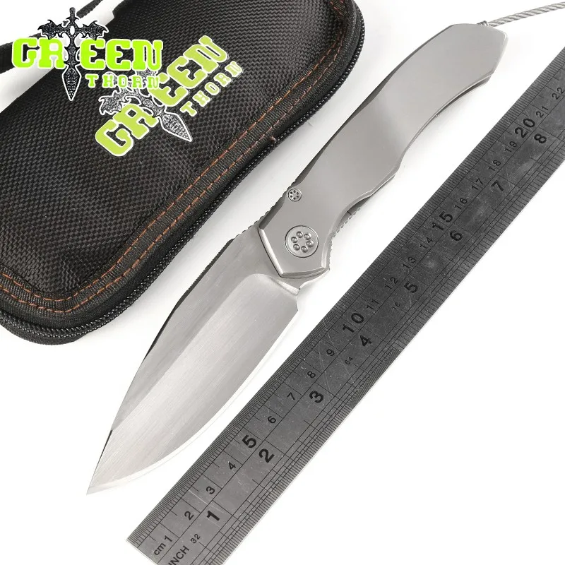 

Green thorn Anax bearing folding knife S35VN blade Titanium alloy handle camping hunting outdoor fruit Knives pocket EDC tools