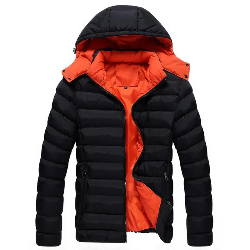 

Winter coat Men Casual Jacket Windbreaker hooded cotton duck jackets mens winter jackets and coats thick warm padded Overcoat