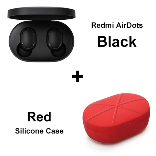 Оригинальные Xiao mi Red mi AirDots TWS mi True Беспроводные Bluetooth 5,0 наушники DSP шумоподавление Гарнитура наушники контроль AI - Цвет: Add Red Case